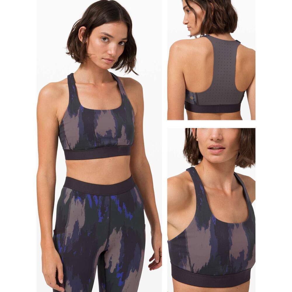 ROBERT GELLER X LULULEMON Take The Moment Bra Print 10 Washed Camo Small Dark